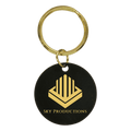 1 1/2" Black Blank Circle Keychain