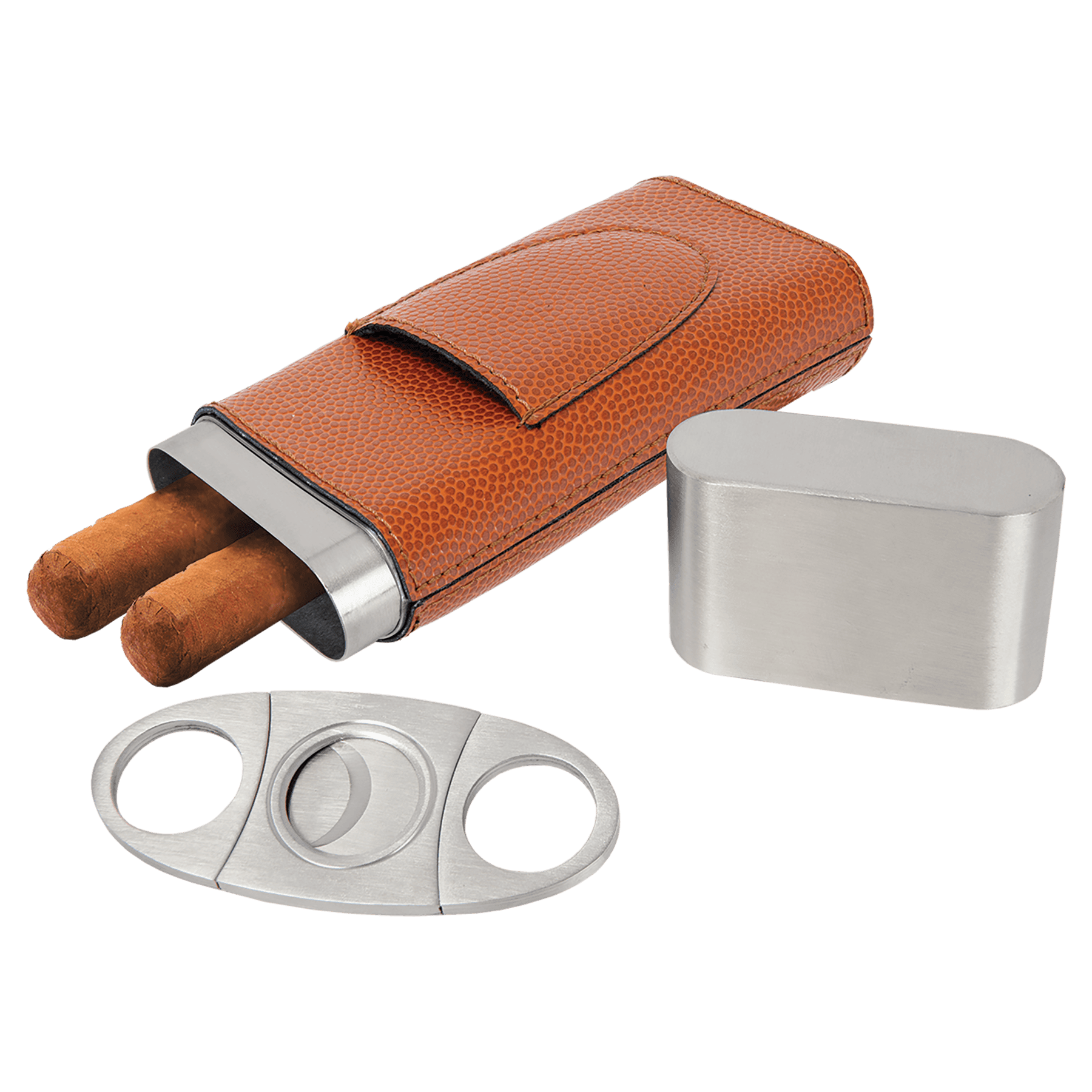 Basketball Laserable Leatherette Cigar Case with Cutter