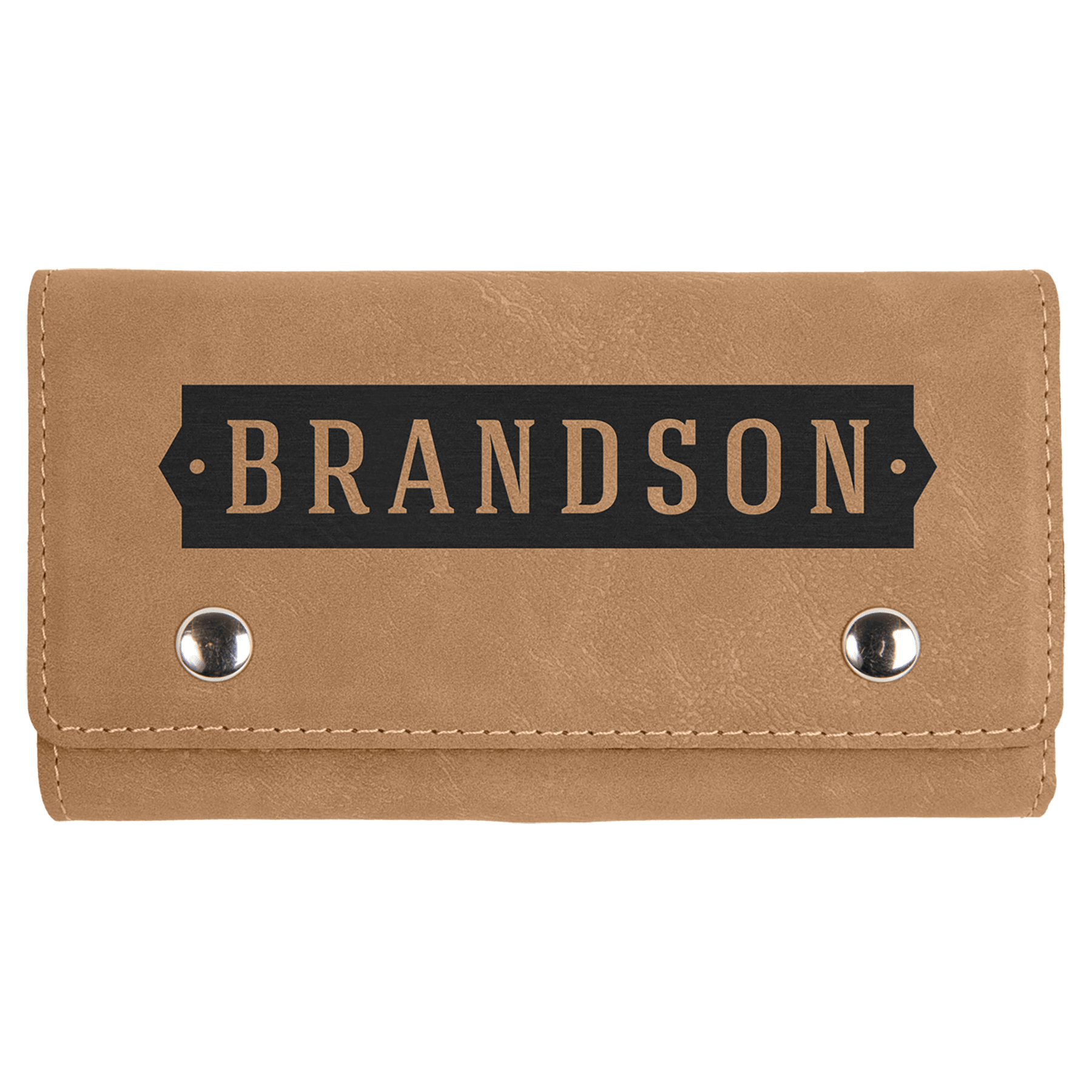 Light Brown Laserable Leatherette Card & Dice Set