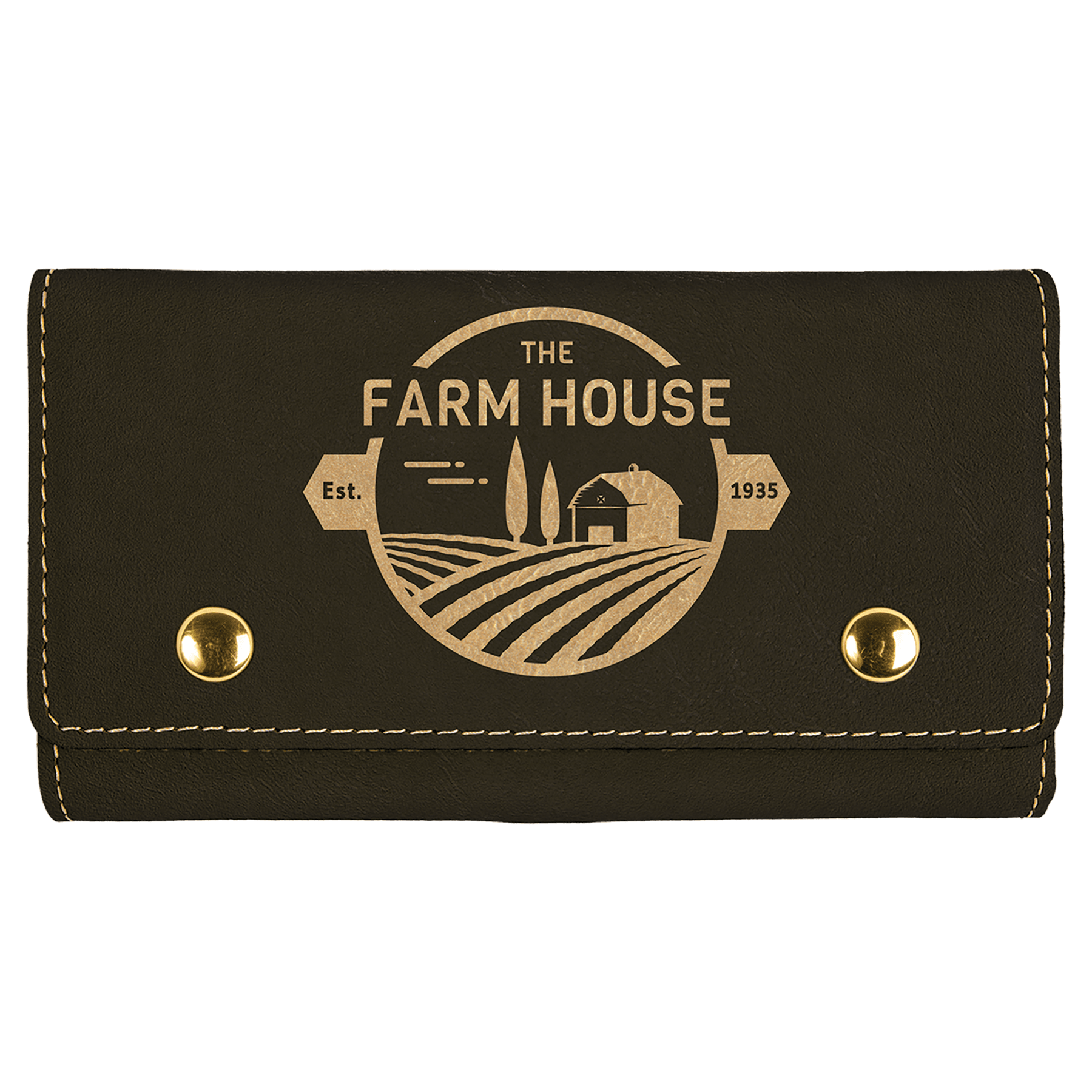 Black/Gold Laserable Leatherette Card & Dice Set