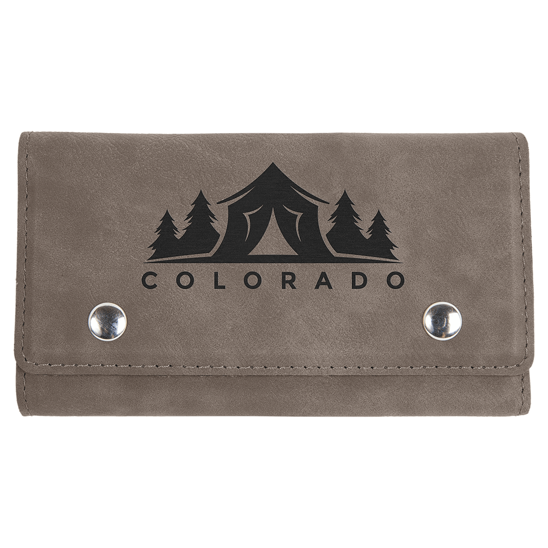 Gray Laserable Leatherette Card & Dice Set