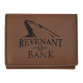 Dark Brown 3" x 4" Laserable Leatherette Trifold Wallet
