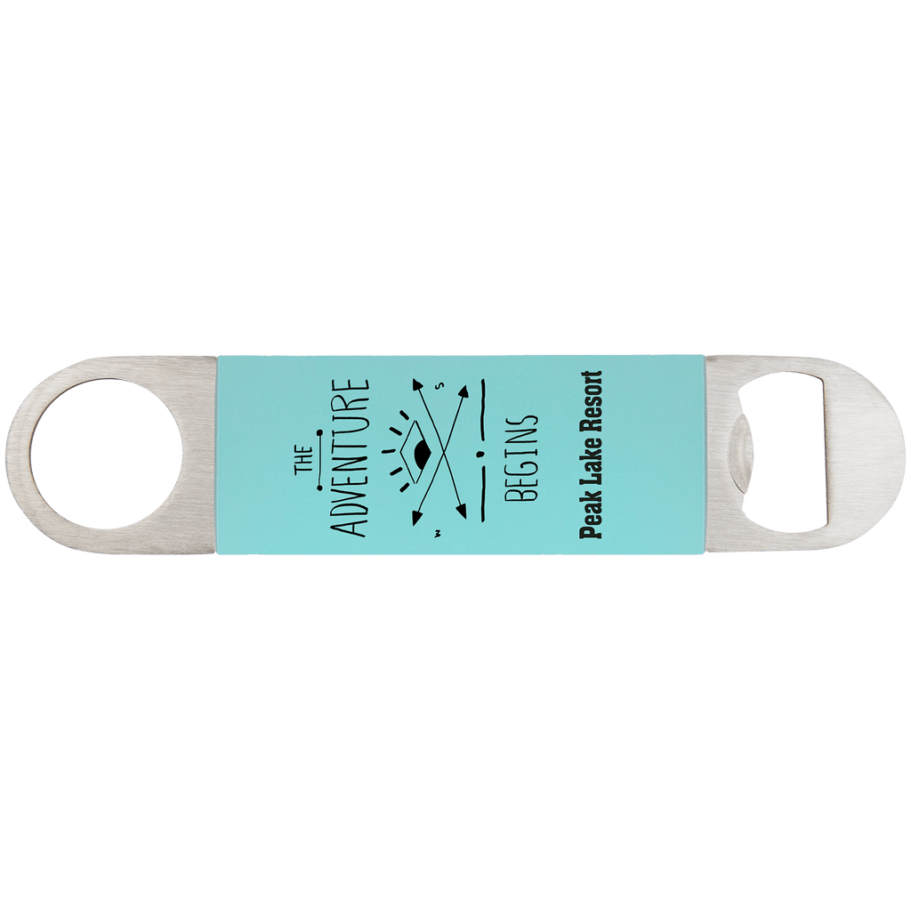 Teal/Black 1 1/2" x 7" Bottle Opener with Silicone Grip