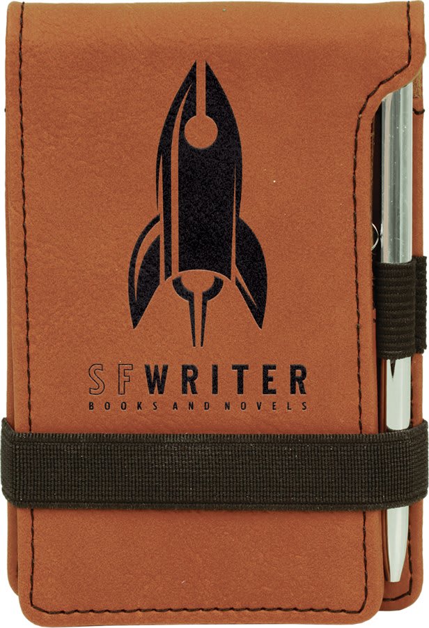Rawhide 3 1/4" x 4 3/4" Laserable Leatherette Mini Notepad with Pen