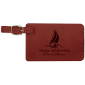 4 1/4" x 2 3/4" Rose Laserable Leatherette Luggage Tag