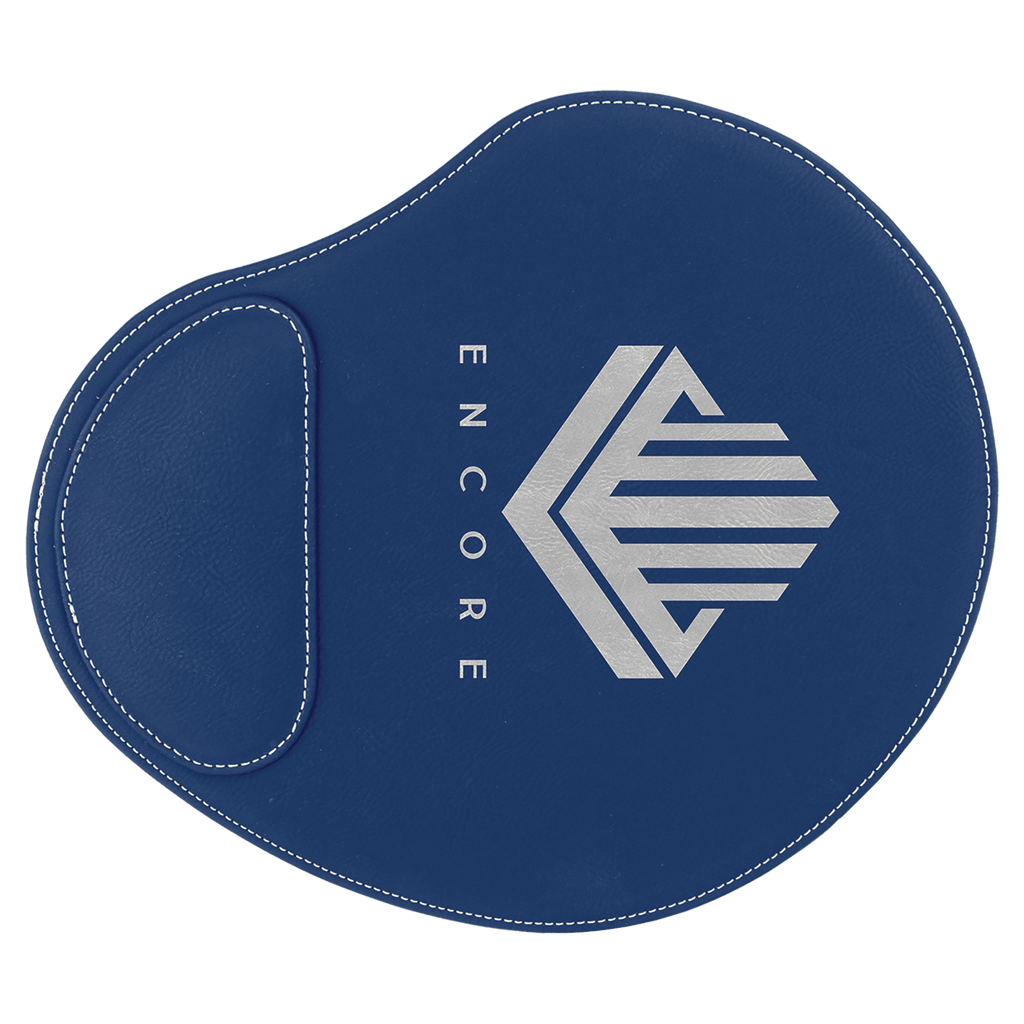 Blue/Silver 9" x 10 1/4" Laserable Leatherette Mouse Pad