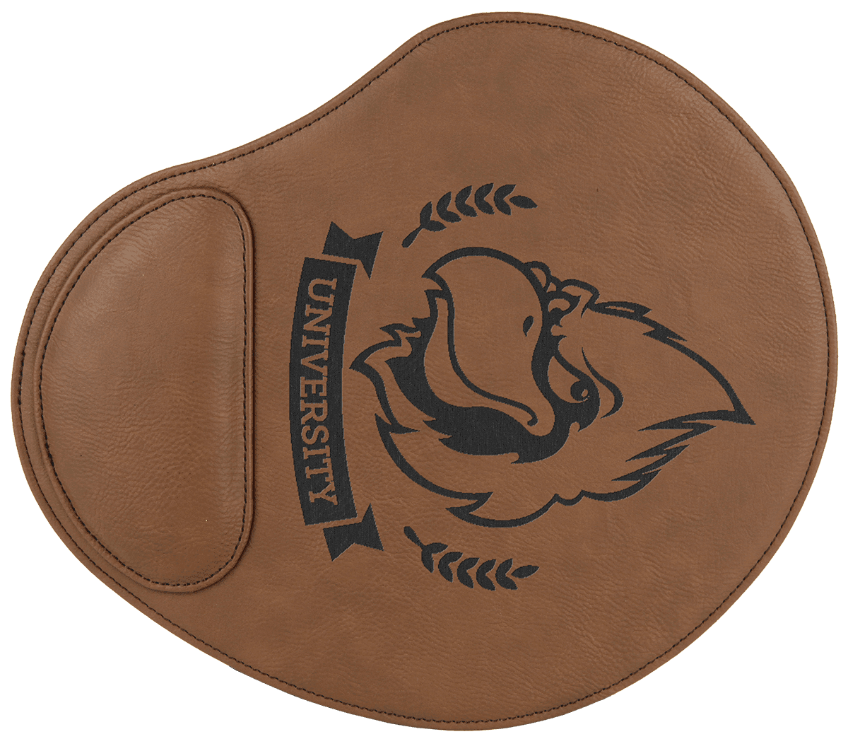 Dark Brown 9" x 10 1/4" Laserable Leatherette Mouse Pad