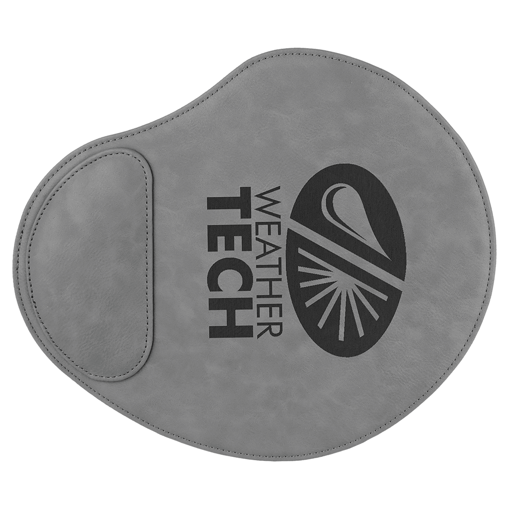 Gray 9" x 10 1/4" Laserable Leatherette Mouse Pad