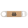 Light Brown 1 1/2" x 7" Laserable Leatherette Bottle Opener