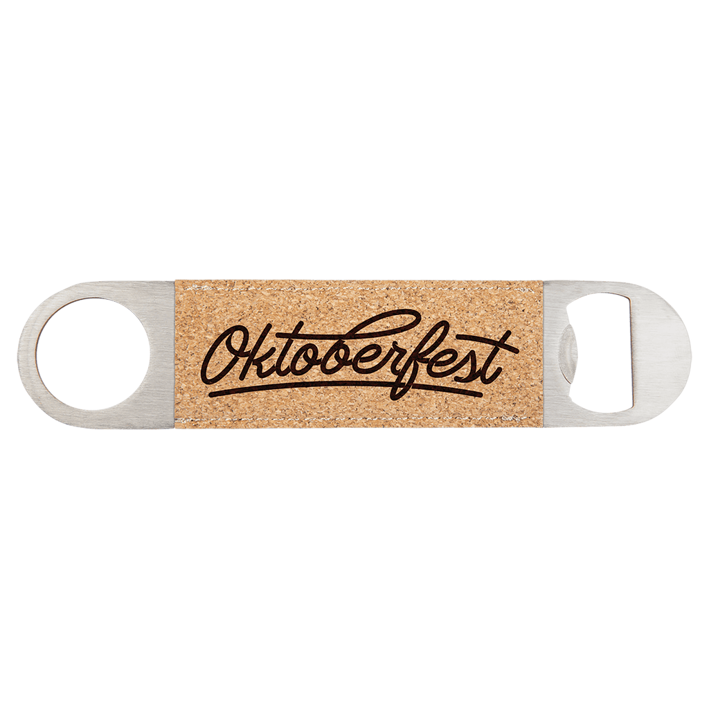 Cork 1 1/2" x 7" Laserable Leatherette Bottle Opener