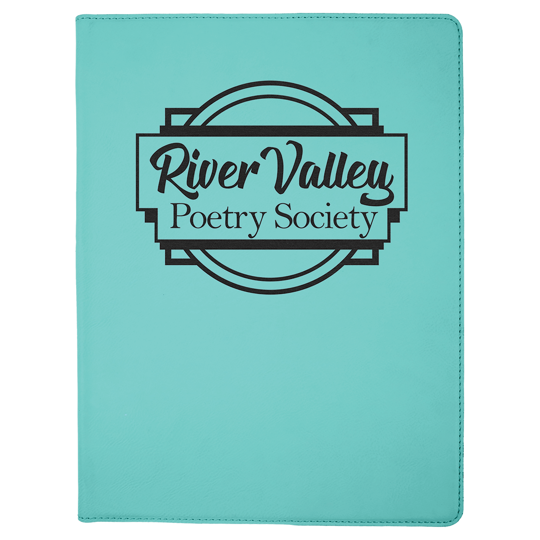 Teal 9 1/2" x 12" Laserable Leatherette Portfolio with Notepad