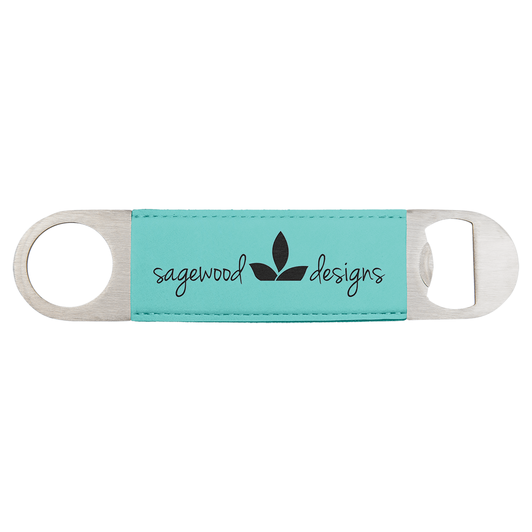 Teal 1 1/2" x 7" Laserable Leatherette Bottle Opener
