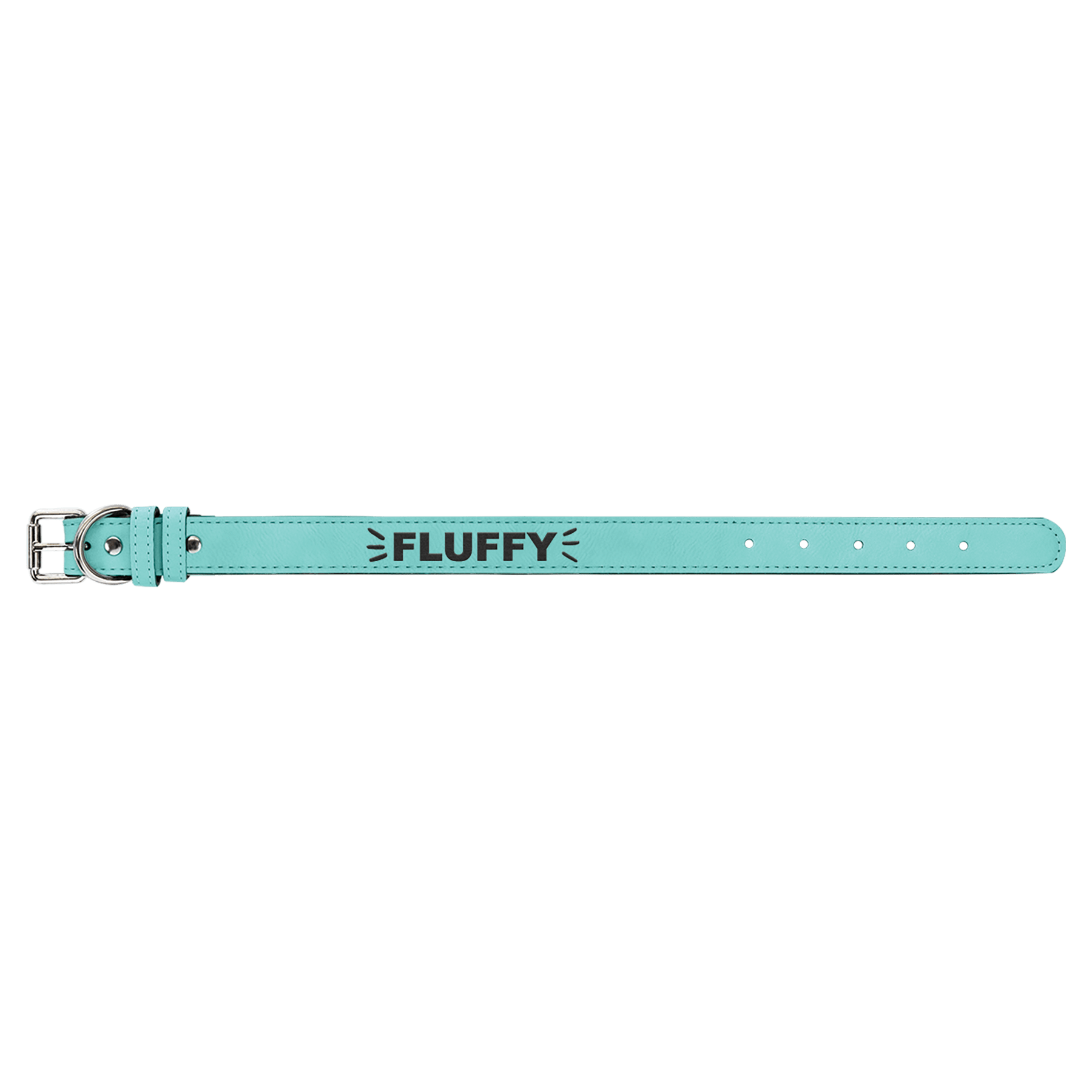 Teal Medium 19" x 1" Laserable Leatherette Dog Collar