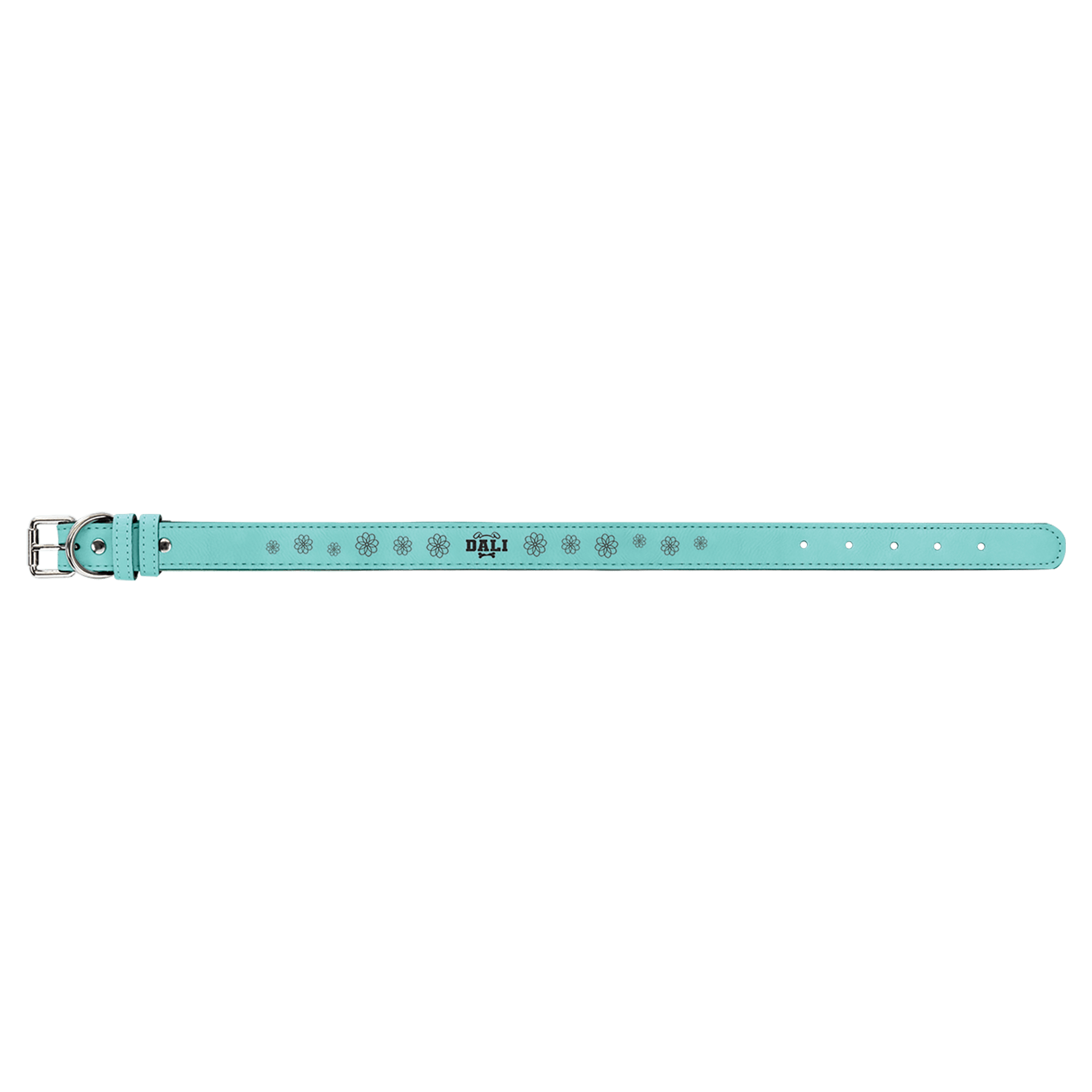 Teal Large 23" x 1" Laserable Leatherette Dog Collar