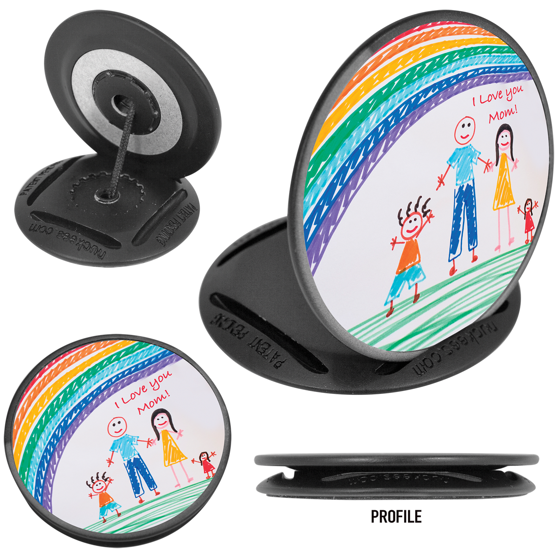 1 1/2" Black Nuckees Phone & Tablet Holder  (Insert not included)