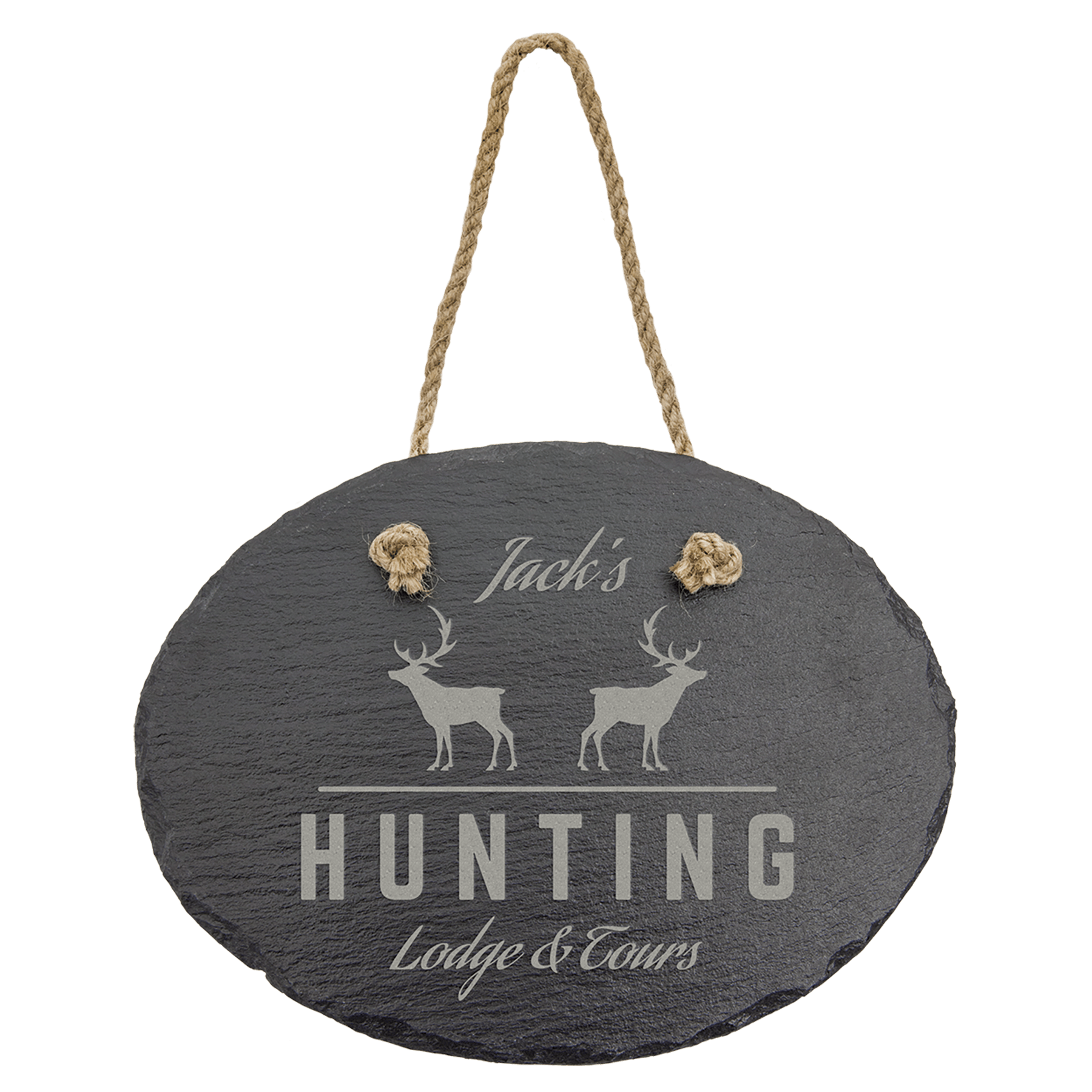 7 3/4" x 6" Oval Slate Decor with Hanger String